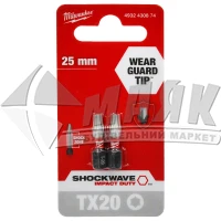 Біта MILWAUKEE SHOCKWAVE Т20×25 мм 2 шт