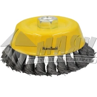 Щітка дротяна чашка NovoTools 125 мм плетений сталевий дріт