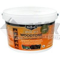 Лак для деревини Arsal WOODTONE AQUA 3в1 акриловий просочувальний 2 л горіх