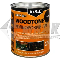 Лак для деревини Arsal WOODTONE AQUA 3в1 акриловий просочувальний 0,75 л горіх
