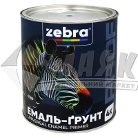 Емаль-ґрунт алкідна ZEBRA PROF 018Р 2,5 кг темно-сіра