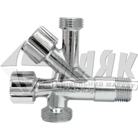 Кран подвійний кутовий ALBERTONI 1/2×1/2×3/4" зовнішня-зовнішня різьба