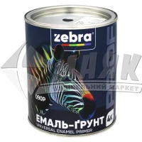 Емаль-ґрунт алкідна ZEBRA PROF 090Р 0,8 кг чорна
