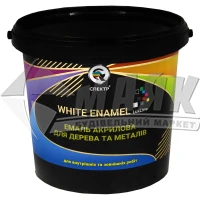 Емаль акрилова для дерева та металу Спектр Lux Line White Enamel База А 0,85 кг біла глянцева