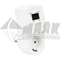 Розетка одинарна із заземленням Hs-Electro УКН-16р 16А 220В з реле контролю напруги біла