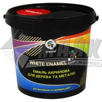Емаль акрилова для дерева та металу Спектр Lux Line White Enamel 0,85 кг червона глянцева