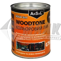 Лак для деревини Arsal WOODTONE AQUA 3в1 акриловий просочувальний 0,75 л дуб
