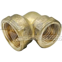 Коліно різьбове редукційне 1/2×3/4" внутрішня-внутрішня різьба латунь