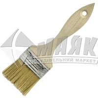 Пензель малярний плоский Профі 60 мм натуральний ворс дерев'яна ручка