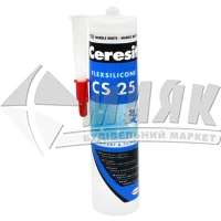 Герметик для швів Ceresit CS 25 FlexSilicone 280 мл білий мармур