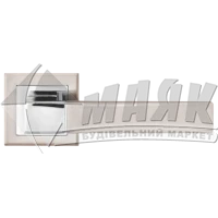 Ручки дверні на розетці LINDE A-2004 SN/CP нікель матовий/хром полірований