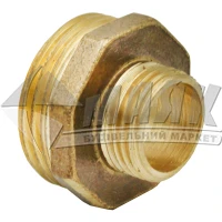 Ніпель різьбовий редукційний 1×1/2" зовнішня різьба латунь