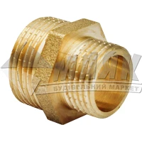 Ніпель різьбовий редукційний 1/2×3/4" зовнішня різьба латунь