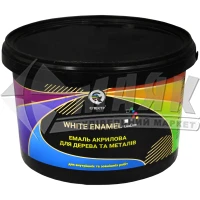 Емаль акрилова для дерева та металу Спектр Lux Line White Enamel База А 2 кг біла глянцева