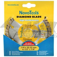 Диск алмазний відрізний NovoTools Standard 115×7×22,23 мм турбований