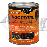 Лак для деревини Arsal WOODTONE AQUA 3в1 акриловий просочувальний 0,75 л тик