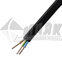 Кабель силовий мідний негорючий плоский моноліт HOROZ CABLE ВВГнг-П 3×1,5 чорний