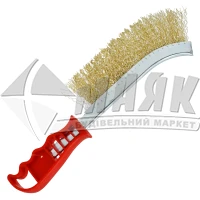 Щітка по металу ручна NovoTools 250 мм латуньована пластикова червона