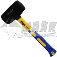 Киянка гумова S&R 65 мм 680 г круглий бойок фібергласова ручка чорна