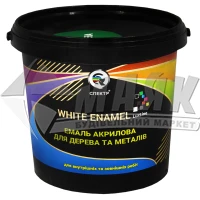 Емаль акрилова для дерева та металу Спектр Lux Line White Enamel 0,85 кг зелена глянцева