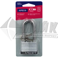 Замок навісний відкритий (амбарний) Apecs PDS-65-50L (UA) 3 ключі стальний