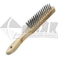 Щітка по металу ручна NovoTools 5-рядна дерев'яна