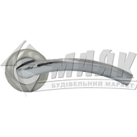 Ручки дверні на розетці Code Deco H-14026-A-NIS/CR (UA) сатин/хром