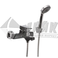 Змішувач для ванни MIXXUS MISSOURI 009 EURO (BLACK) з душовим комплектом одноважільний настінний короткий гусак чорний
