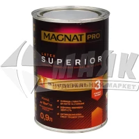 Фарба інтер'єрна Magnat Pro Latex Superior 3 база А латексна 0,9 л біла глибокоматова