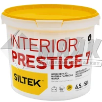 Фарба інтер'єрна Siltek Interior Prestige 7 база А латексна 4,5 л біла шовковисто-матова