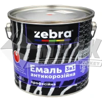 Емаль антикорозійна ZEBRA 3в1 серія Кольчуга 2 кг 75 червона