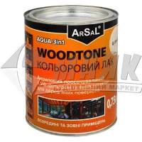 Лак для деревини Arsal WOODTONE AQUA 3в1 акриловий просочувальний 0,75 л білий