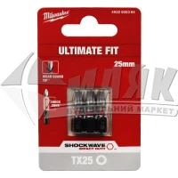 Біта MILWAUKEE SHOCKWAVE Т25×25 мм 3 шт