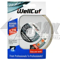 Диск алмазний відрізний Wellcut Promo 115×5×22,23 мм суцільний
