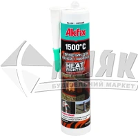 Герметик силікатний Akfix 1500 Heat Fighter для камінів та печей до +1500°C 280 мл чорний