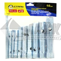 Набір ключів трубчастих та вороток Сталь 6-22 мм 10 шт