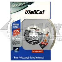 Диск алмазний відрізний Wellcut Promo 125×5×22,23 мм суцільний