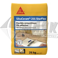 Клей для облицювальної плитки Sika SikaCeram-255 StarFlex еластичний 25 кг білий