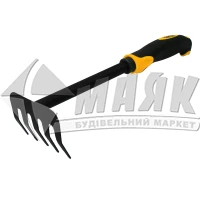 Граблі металеві СИЛА 100×300 мм 5 зубів прогумована ручка