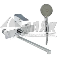 Змішувач для ванни MIXXUS PREMIUM EVA 006 EURO (WHITE) без душового комплекту одноважільний настінний довгий гусак