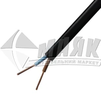 Кабель силовий мідний негорючий плоский моноліт HOROZ CABLE ВВГнг-П 2×1,5 чорний