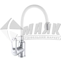 Змішувач для кухні ZERIX 1Р SAR 181 WHITE одноважільний настільний силіконовий гусак білий