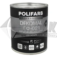 Ґрунтовка антикорозійна Polifarb DekoMal ГФ-021 2,7 кг чорна