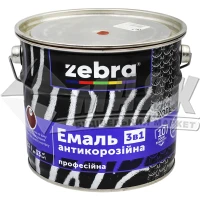 Емаль антикорозійна ZEBRA 3в1 серія Кольчуга 2 кг 87 червоно-коричнева
