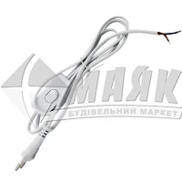 Шнур E.NEXT з вилкою та перемикачем 2х0,75 1,5 м білий
