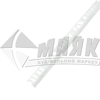 Кутник для облицювальної плитки ПВХ B зовнішній 10 мм 2,5 м 101 мармур білий