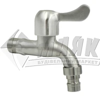 Кран кульовий 1/2" для зливу зі з'єднувачем зв. для шлангу LEDEME LM70102 нерж