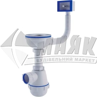 Сифон для кухні з переливом для мийки ANI Plast 3 А0145S 1 1/2" 110×50/40 мм