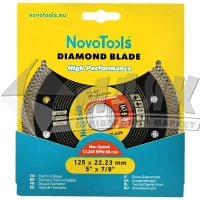 Диск алмазний відрізний NovoTools Profi 125×10×22,23 мм Екстра Кераміка турбований