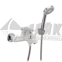 Змішувач для ванни MIXXUS MISSOURI 009 EURO (WHITE) з душовим комплектом одноважільний настінний короткий гусак білий